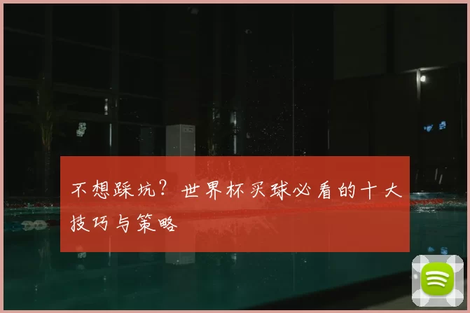 不想踩坑？世界杯买球必看的十大技巧与策略