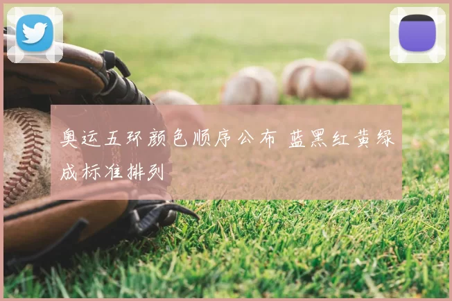 奥运五环颜色顺序公布 蓝黑红黄绿成标准排列